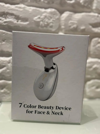 7-Color LED Face & Neck Massager — Skin Tightening & Anti-Aging Device