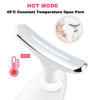 7-Color LED Face & Neck Massager — Skin Tightening & Anti-Aging Device
